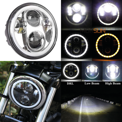 HALO 5 3/4" LED HEADLIGHT UNIT | Dyna | FXR | Scout | Softail | Sportster | Street | V-Rod
