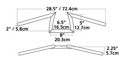 ZODIAC CUSTOM PRODUCTS ONE INCH DIAMETER DONKEY BAR HANDLEBARS | Big Twin | Dyna | FX | FXR | KH | Kingpin | KR | Servi-Car | Softail | Sportster | Touring | XR