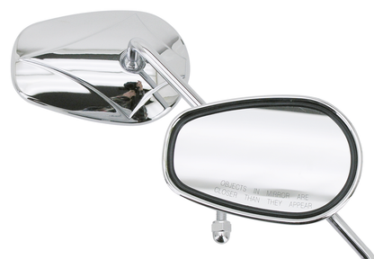 CHROME MIRROR WITH DIAMOND LOGO