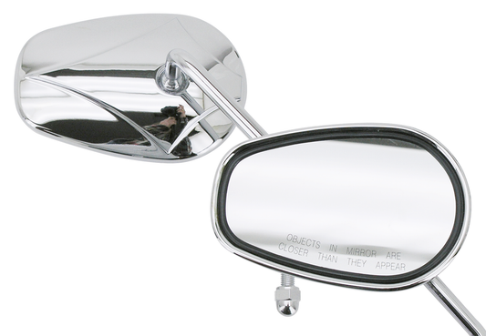 CHROME MIRROR WITH DIAMOND LOGO
