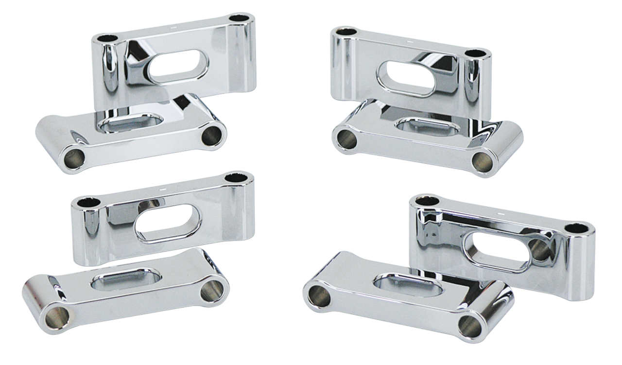 CHROME "TRAPDOOR" FRONT FENDER SPACERS | Dyna | FX | Softail