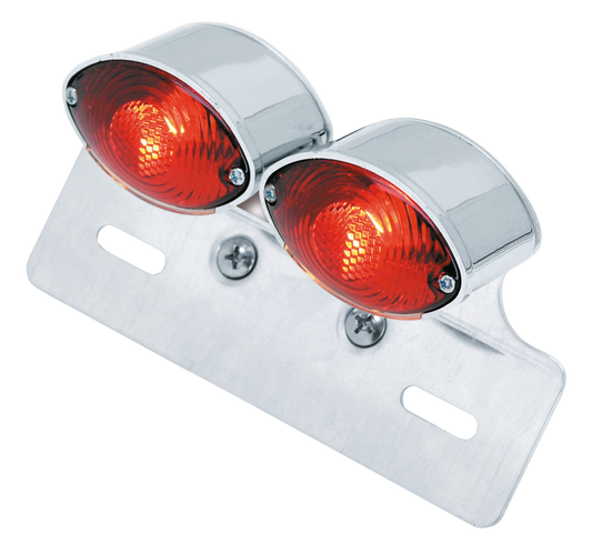 UNIVERSAL DUAL MINI CAT EYE TAILLIGHT WITH LICENSE BRACKET