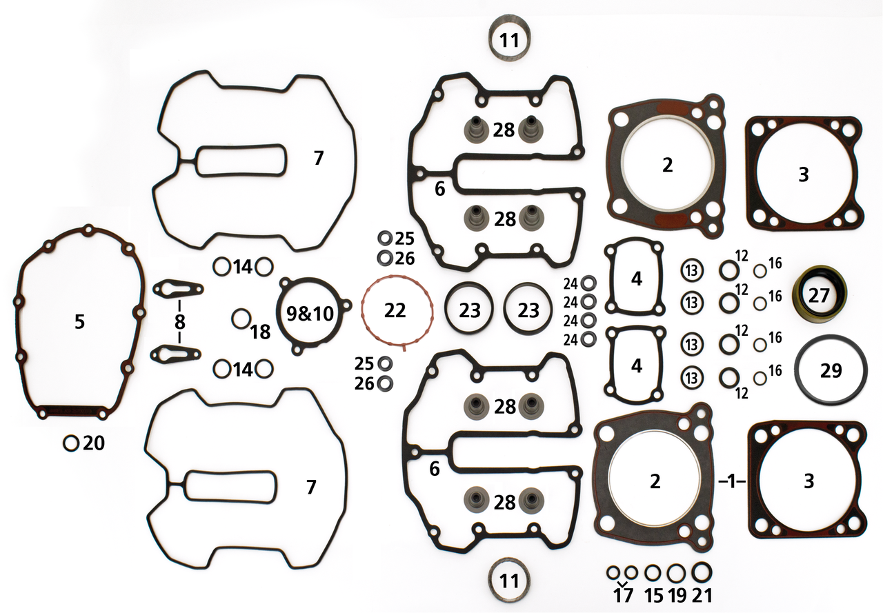ENGINE GASKETS, SEALS AND O-RINGS FOR MILWAUKEE EIGHT | Softail | Touring | Trike
