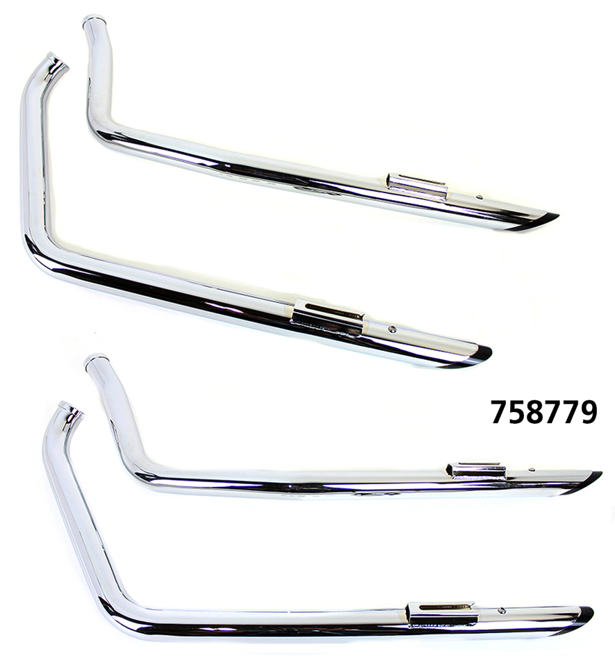 DRAG PIPE SET WITH SHORT BLACK SLASH TIPS | Softail