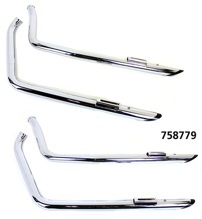 DRAG PIPE SET WITH SHORT BLACK SLASH TIPS | Softail