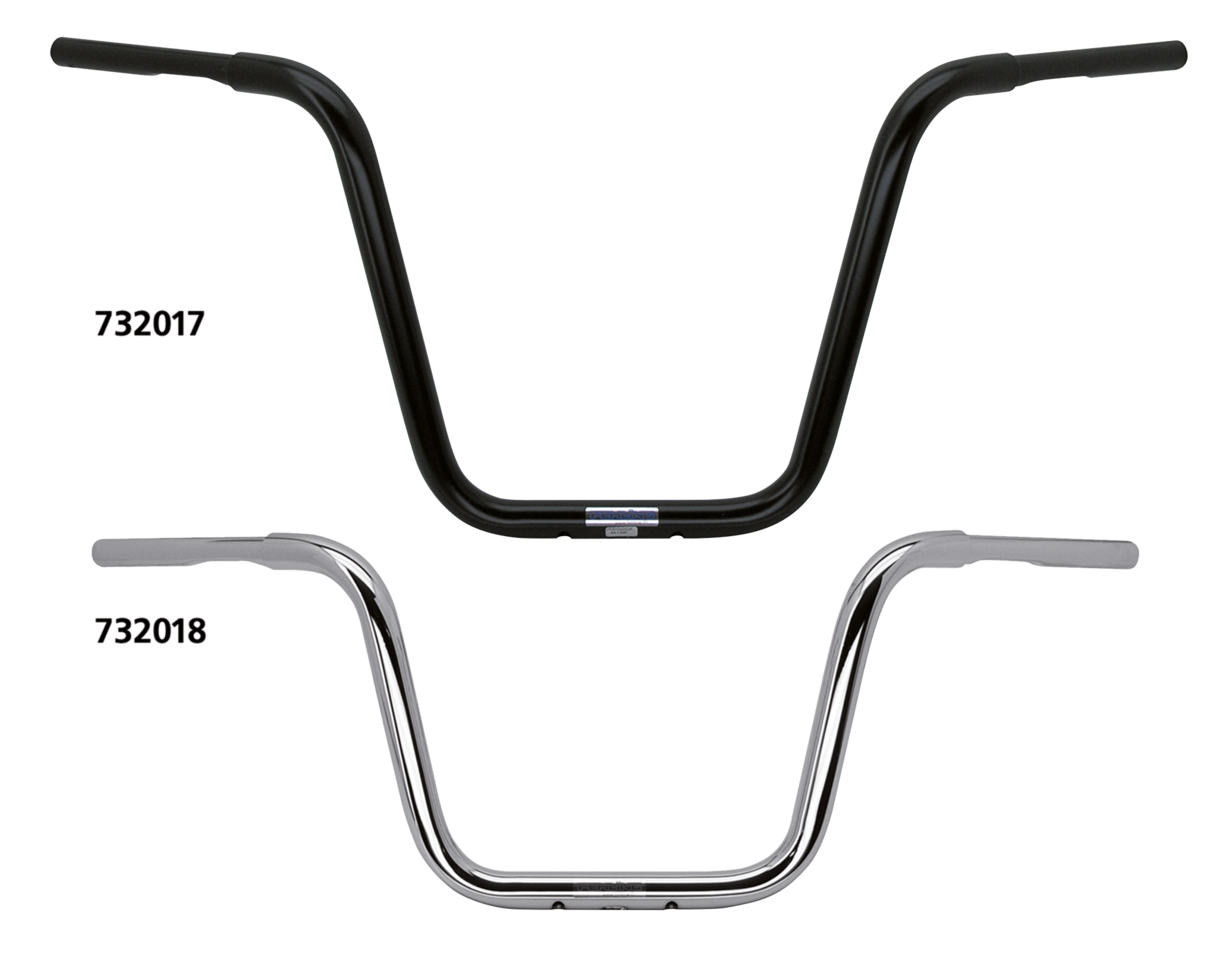 FEHLING 1 1/4 INCH FAT APE HANGER HANDLEBARS | Big Twin | Dyna | FX | FXR | KH | Kingpin | KR | Servi-Car | Softail | Sportster | Touring | XR