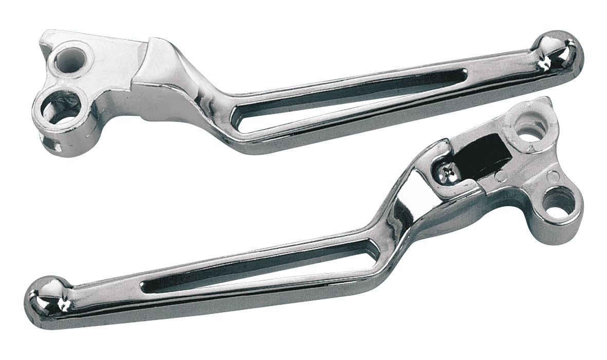CHROME PLATED "STEALTH STYLE" CLUTCH & BRAKE LEVERS | Big Twin | Dyna | FX | FXR | Softail | Sportster | Touring