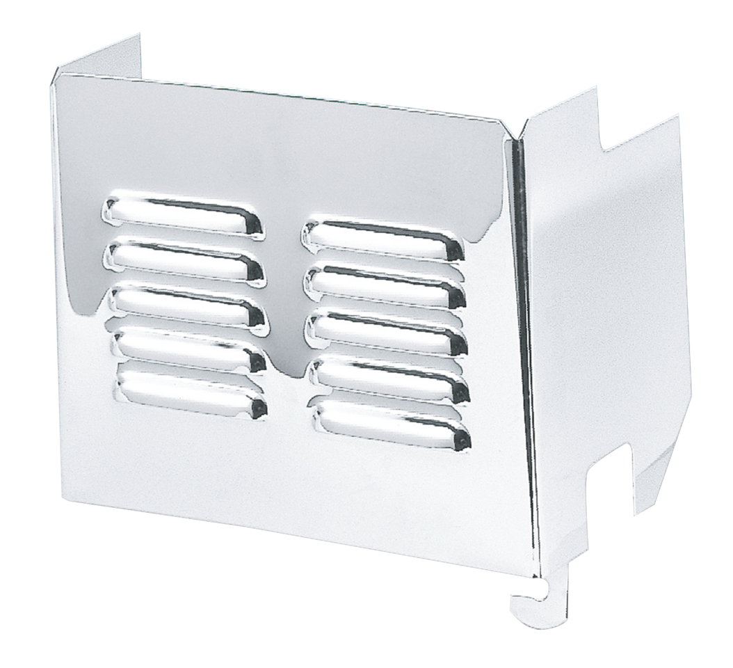 LOUVERED CHROME BATTERY COVERS | Big Twin | Touring