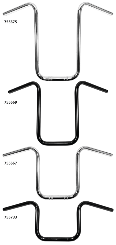 WESTLAND CUSTOMS ONE INCH DIAMETER NARROW APE HANGERS | Big Twin | Dyna | FX | FXR | KH | Kingpin | KR | Servi-Car | Softail | Sportster | Touring | XR