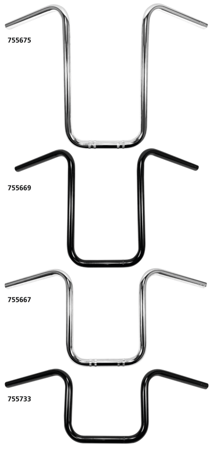 WESTLAND CUSTOMS ONE INCH DIAMETER NARROW APE HANGERS | Big Twin | Dyna | FX | FXR | KH | Kingpin | KR | Servi-Car | Softail | Sportster | Touring | XR