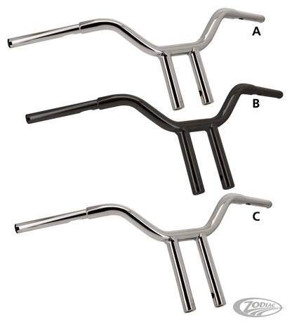 ZODIAC CLUBSTYLE CHONKY BARS | Big Twin | Dyna | FX | FXR | KH | Kingpin | KR | Servi-Car | Softail | Sportster | Touring | XR