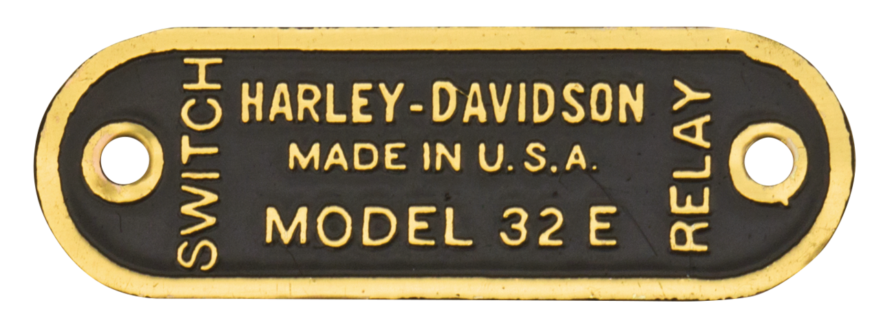 32E GENERATOR NAME PLATE | 45" | Big Twin | KH | Servi-Car | Sportster