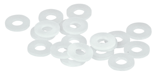 NYLON WASHERS FOR 1/4" SCREWS - Nylon washer, 1/4" x 9/16" x 1/16", 20-pack, Genuine James (OEM 6410)

These nylon washers are used under the seat mount screw, air cleaner backing plates and numerous other places.